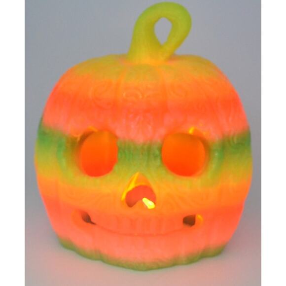 🎃 3D Printed Skull Pumpkin – Neon Glow Halloween Decoration colorful sparkly - Picture 6 of 7